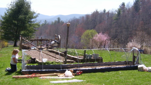 Janice at the Hoop House